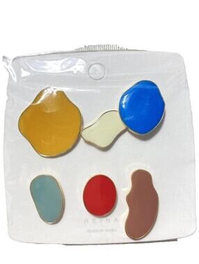 Abstract Colorful Stone Design Earrings Set Artistic Fashion Jewelry New